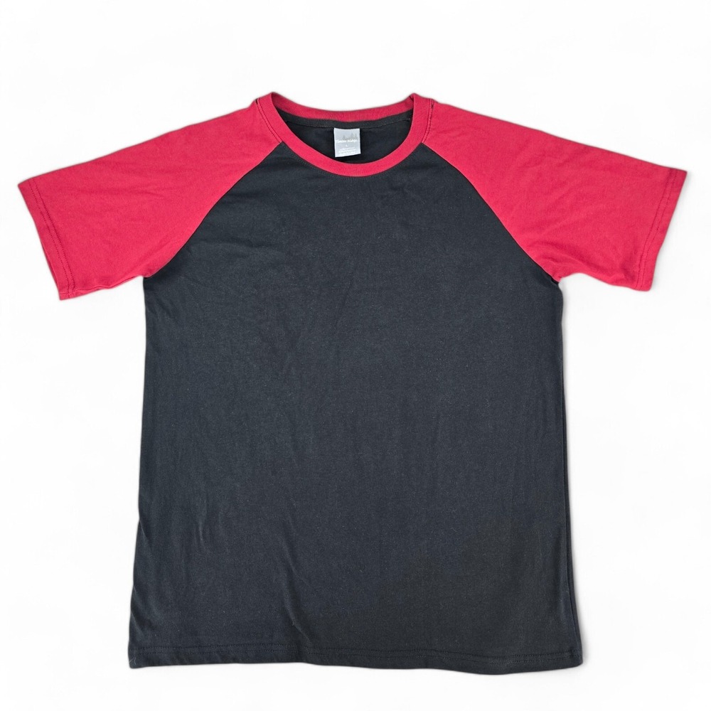 Timber Ridge Mens Large T Shirt Baseball Style Tee Black Red Cotton Poly L